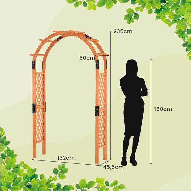 Arche à rosiers en bois pour plantes grimpantes, arche de jardin, treillis d'aide à l'escalade