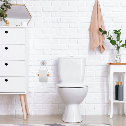 Toilettenpapierhalter aus Holz mit Riemen