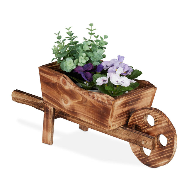 Brouette en bois pour plantes