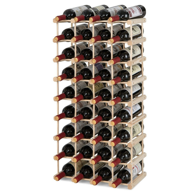 Casier à vin en bois, stand à bouteilles, stand à vin pour 36 bouteilles, casier à bouteilles, porte-bouteille de vin, naturel