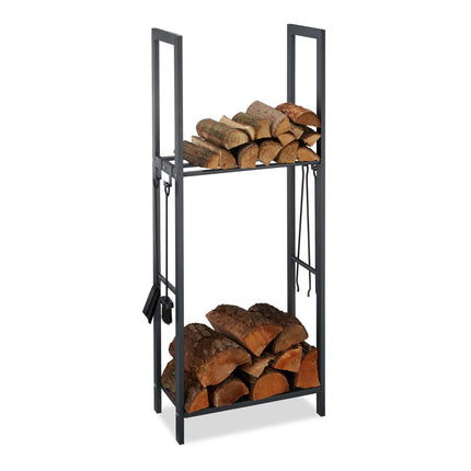 Support en bois avec 2 étagères