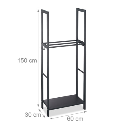 Support en bois avec 2 étagères
