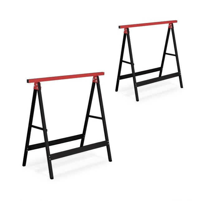 Lot de 2 tréteaux de travail noir/rouge
