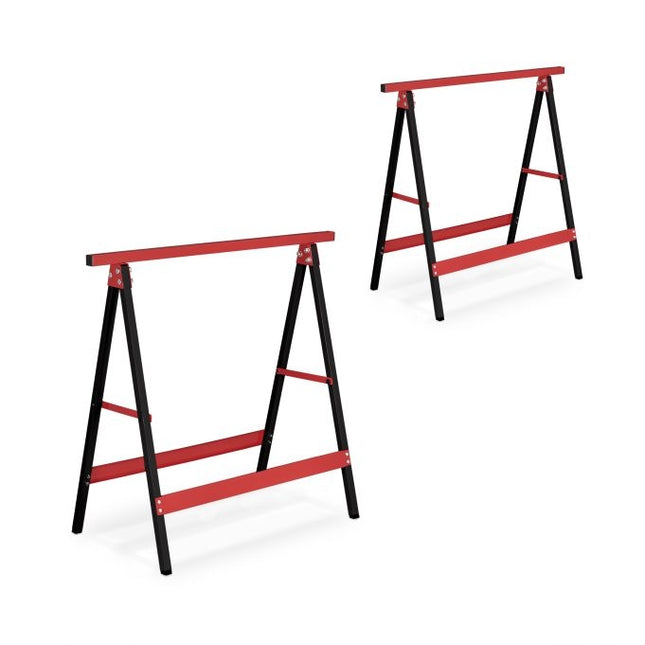 Lot de 2 tréteaux de travail rouge/noir