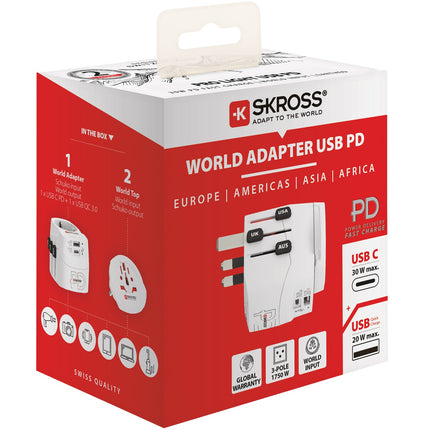 Weltreiseadapter PRO Light USB AC30PD World PD 30W geerdet
