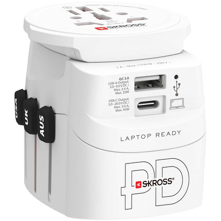 Weltreiseadapter PRO Light USB AC45PD World PD 45W geerdet