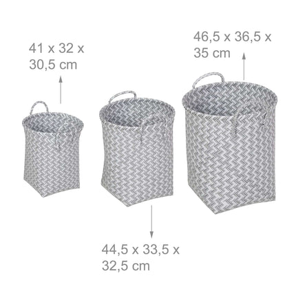 Gewebter Wäschekorb, 3er-Set