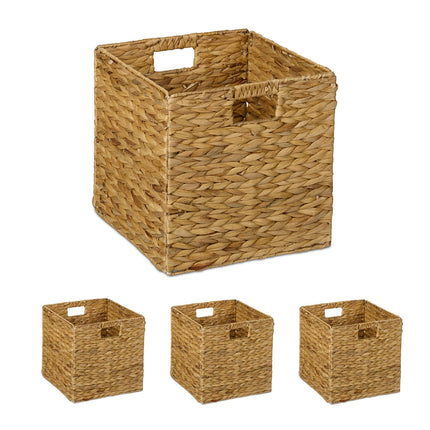 Paniers de rangement tissés en jacinthe d'eau - Lot de 3