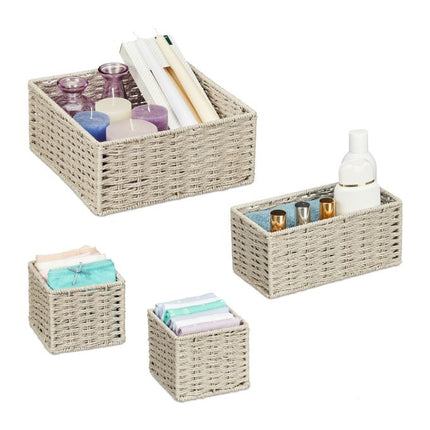 Panier de rangement tissé, lot de 4