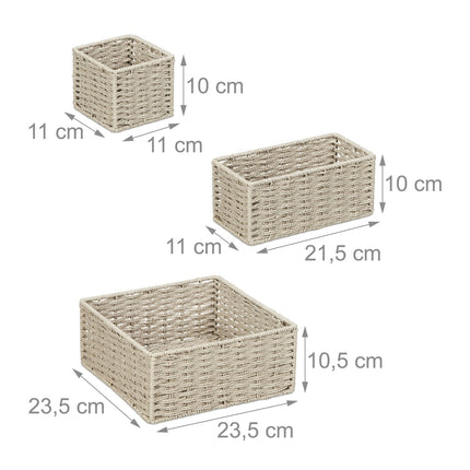Panier de rangement tissé, lot de 4