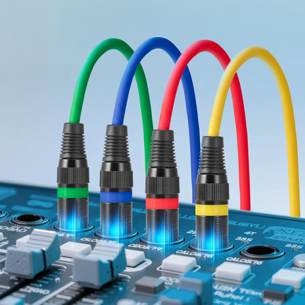 XLR Microphone Cables, 3-Pin Shielded, 25 ft, 4-Pack