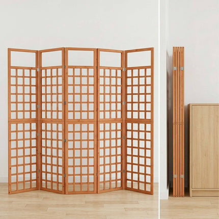 XL Wooden Trellis Screen, Light Brown, 6 Panels