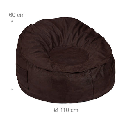 Pouf XXL aspect daim