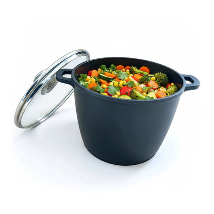 Grande casserole antiadhésive en fonte d'aluminium avec couvercle