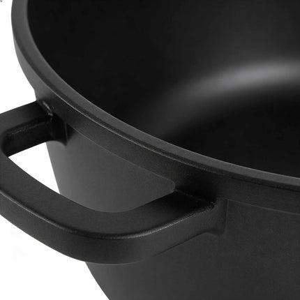 Grande casserole antiadhésive en fonte d'aluminium avec couvercle