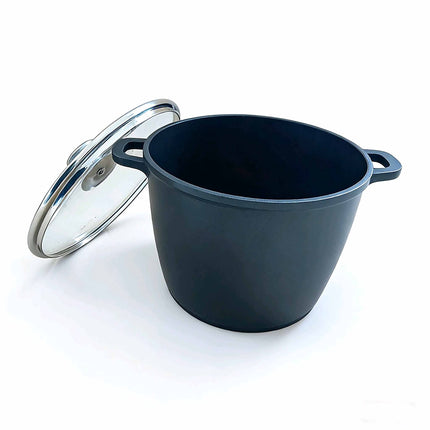 Grande casserole antiadhésive en fonte d'aluminium avec couvercle