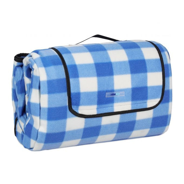 XXL Picknickdecke blau-weiß kariert