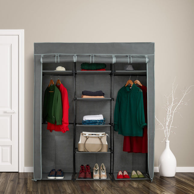 Armoire en tissu XXL avec 2 tringles à vêtements