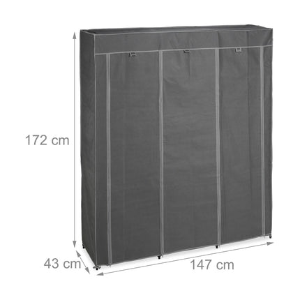 Armoire en tissu XXL avec 2 tringles à vêtements