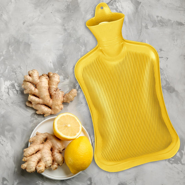 Bouillotte jaune 2 L - Anti-fuite, anti-douleur