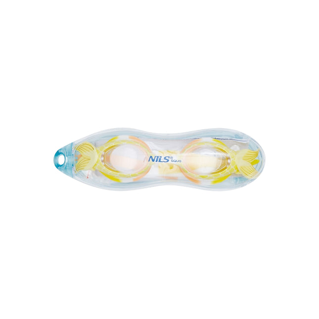 Lunettes de natation sirène jaunes pour enfant, verres antibuée