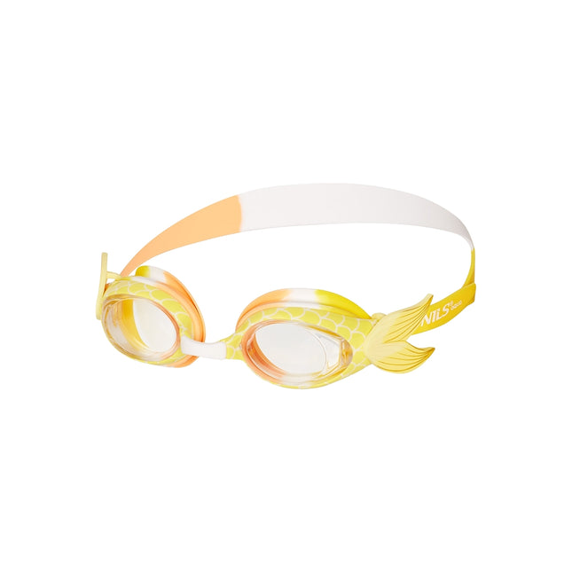 Lunettes de natation sirène jaunes pour enfant, verres antibuée