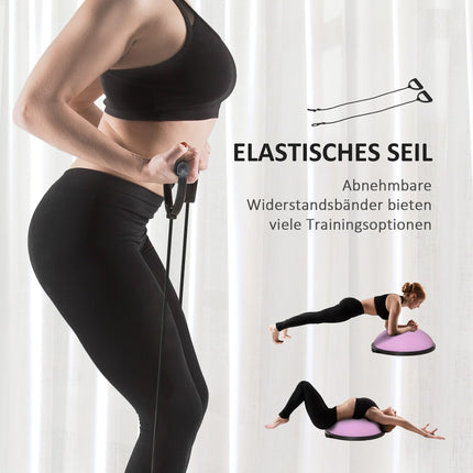 Yoga Halbmond Balance Trainer mit Seil, helllila, Ø 64cm