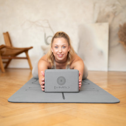 Yoga-Block, Grau, Stützschaumstoff
