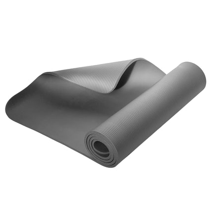 Tapis de yoga antidérapant, gris, épaisseur 6 mm