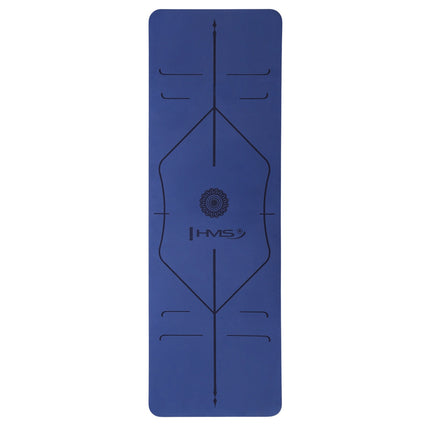 Tapis de yoga TPE, bleu foncé, antidérapant, épaisseur 10 mm