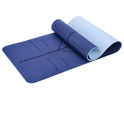 Tapis de yoga TPE, bleu foncé, antidérapant, épaisseur 10 mm