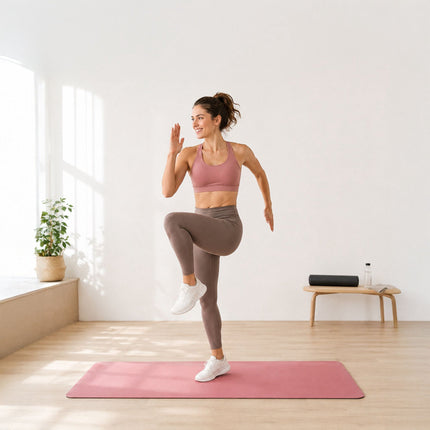 Yoga and Pilates Mat 5 mm with Carrying Strap, 68 x 183 cm, Pink