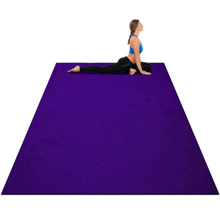 Tapis de yoga avec design antidérapant double face et 2 sangles Velcro réglables violet