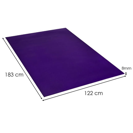 Tapis de yoga avec design antidérapant double face et 2 sangles Velcro réglables violet