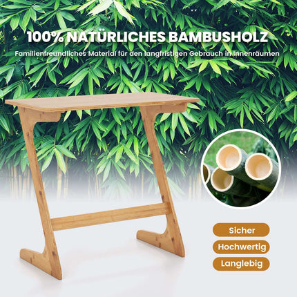 Z-förmiger Bambus-Beistelltisch – platzsparender Couchtisch