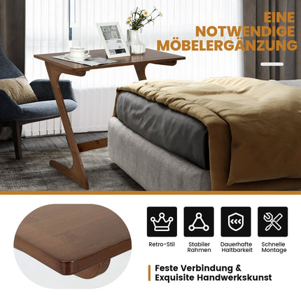 Table d'appoint en bambou en forme de Z - Table basse gain de place