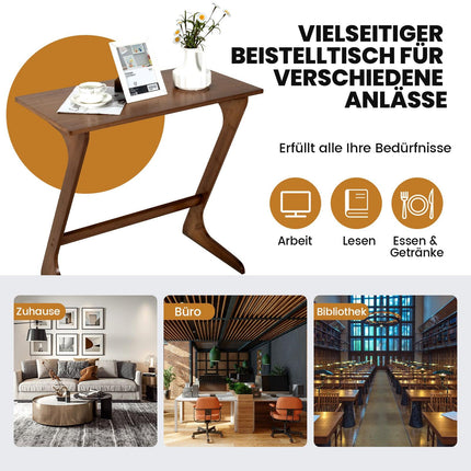 Table d'appoint en bambou en forme de Z - Table basse gain de place
