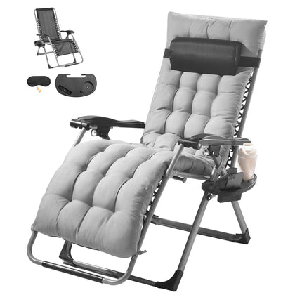 Zero Gravity Chair, 26-Inch Adjustable, 500 lb, Gray
