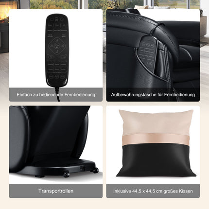 Fauteuil de massage complet à gravité zéro avec fonction chauffante, noir