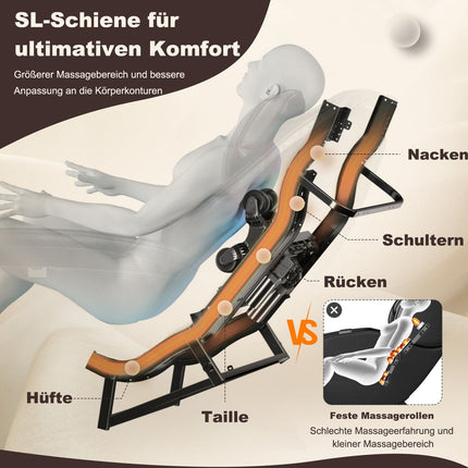 Fauteuil de massage complet à gravité zéro avec fonction chauffante, noir