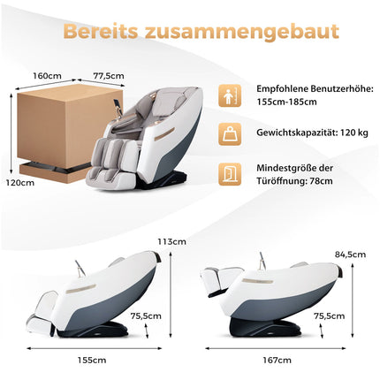 Fauteuil de massage Shiatsu à gravité zéro avec massage par chaleur et air