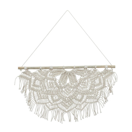 Tenture murale en macramé zigzag