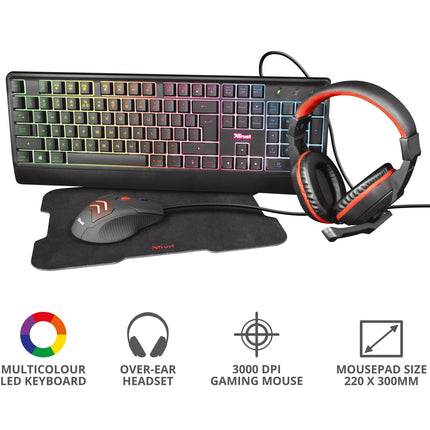 Ziva 4-in-1-Gaming-Paket (RGB-Tastaturversion)