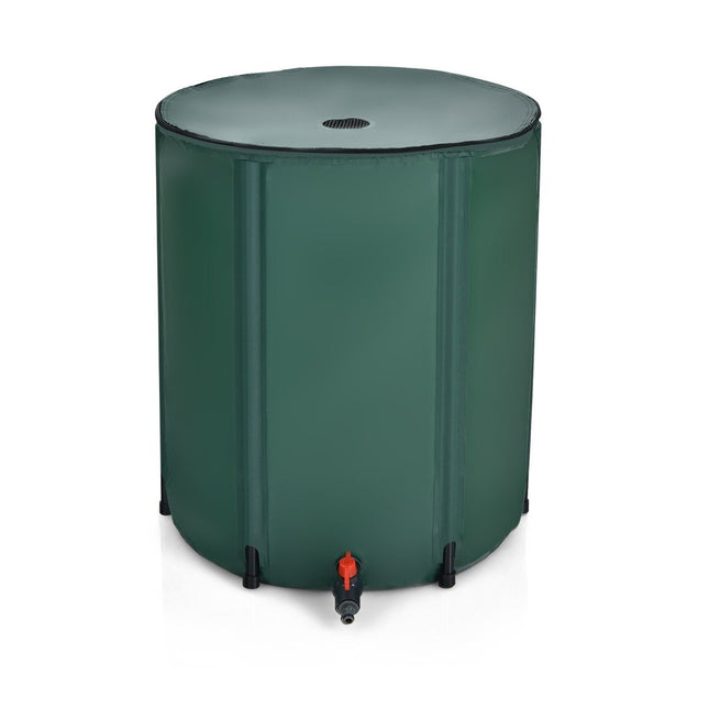 baril de pluie pliable stockage d'eau 60cm x 60cm x 80cm vert foncé