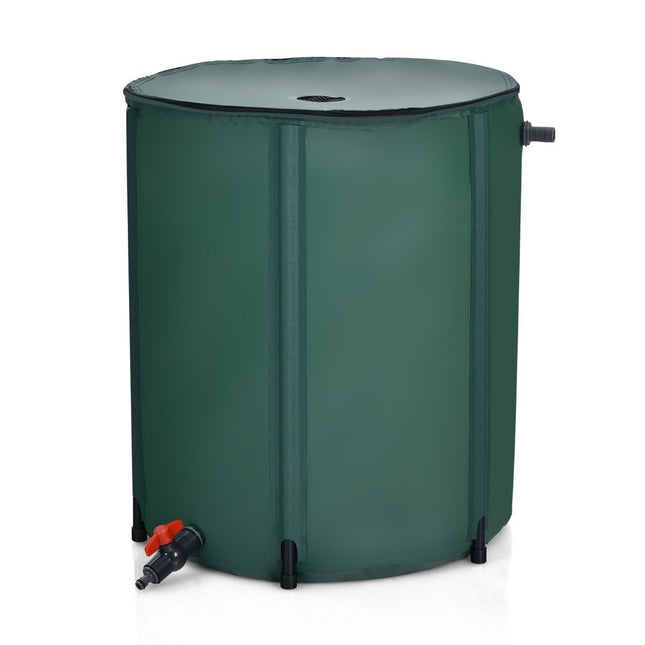 baril de pluie pliable stockage d'eau 60cm x 60cm x 80cm vert foncé
