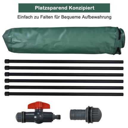 baril de pluie pliable stockage d'eau 60cm x 60cm x 80cm vert foncé