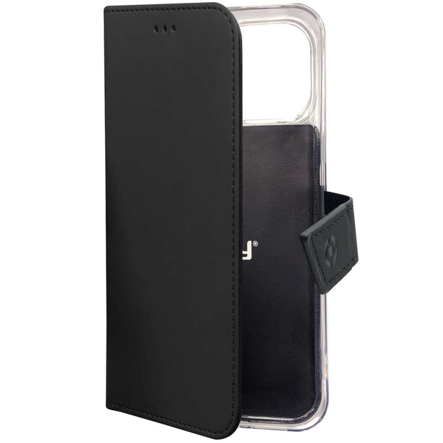iPhone 18/17 Pro Max Brieftaschen-Schutzhülle, schwarzes Öko-Leder