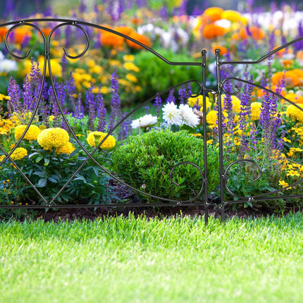 clôture de parterre de fleurs en métal en 6 parties