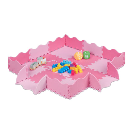 tapis puzzle avec 25 pièces et bordure