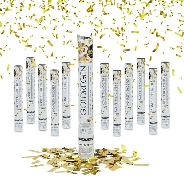 lot de 12 Party Poppers "Pluie d'Or" 40 cm